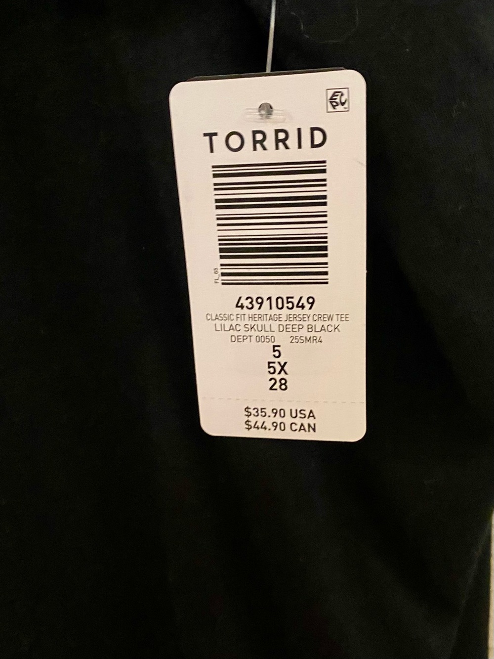 Torrid Black Tee with Moon, Skull & Floral Graphic - Rhinestone Detail - Size 5X - Picture 7 of 9